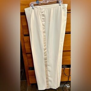 Plus Peter Nygard Cream Lined Silk Pant Sz 18 Waist  is 19 Pic Lining added